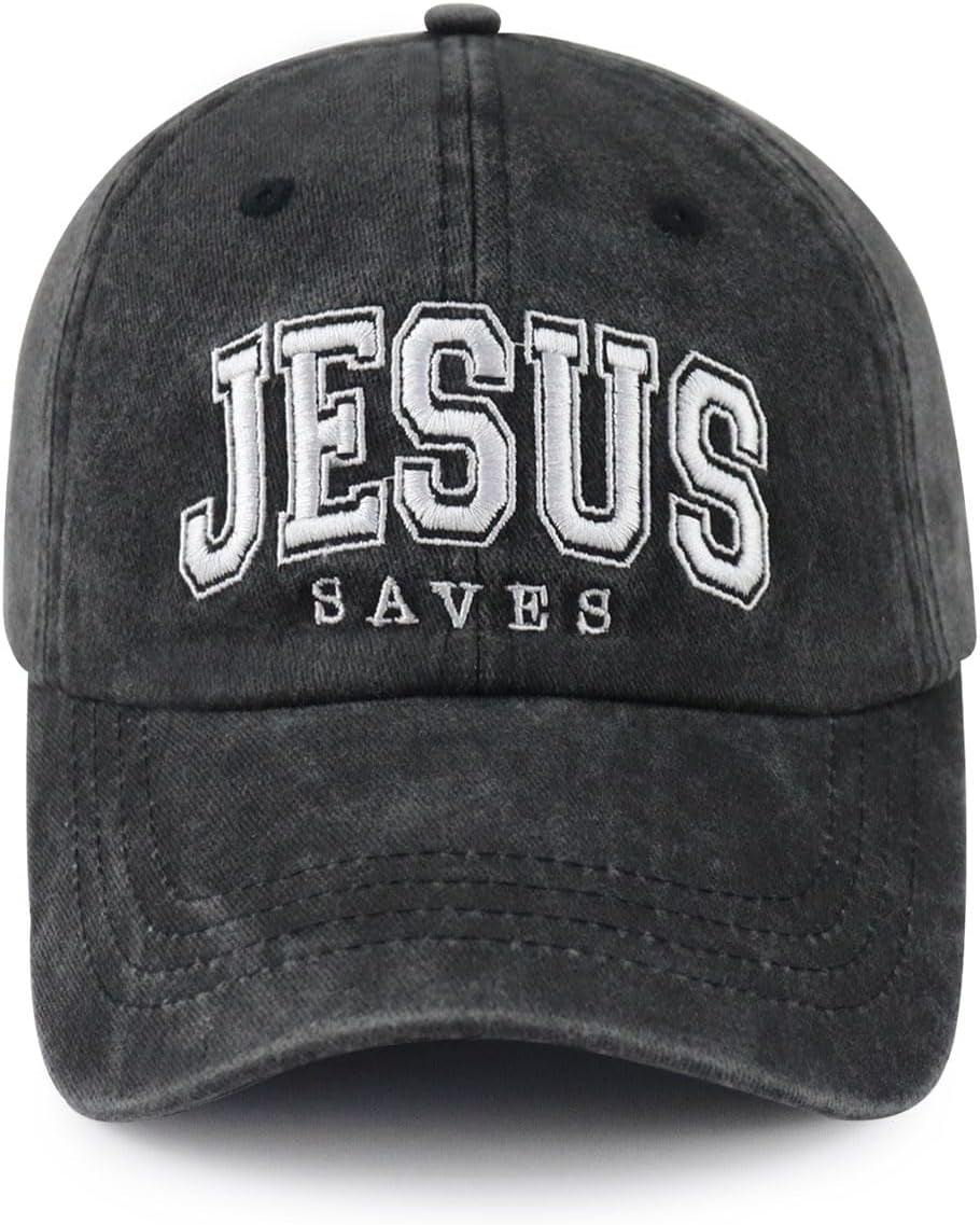 Jesus Saves Hats for Men Women, Funny Adjustable Cotton Christian Baseball Cap