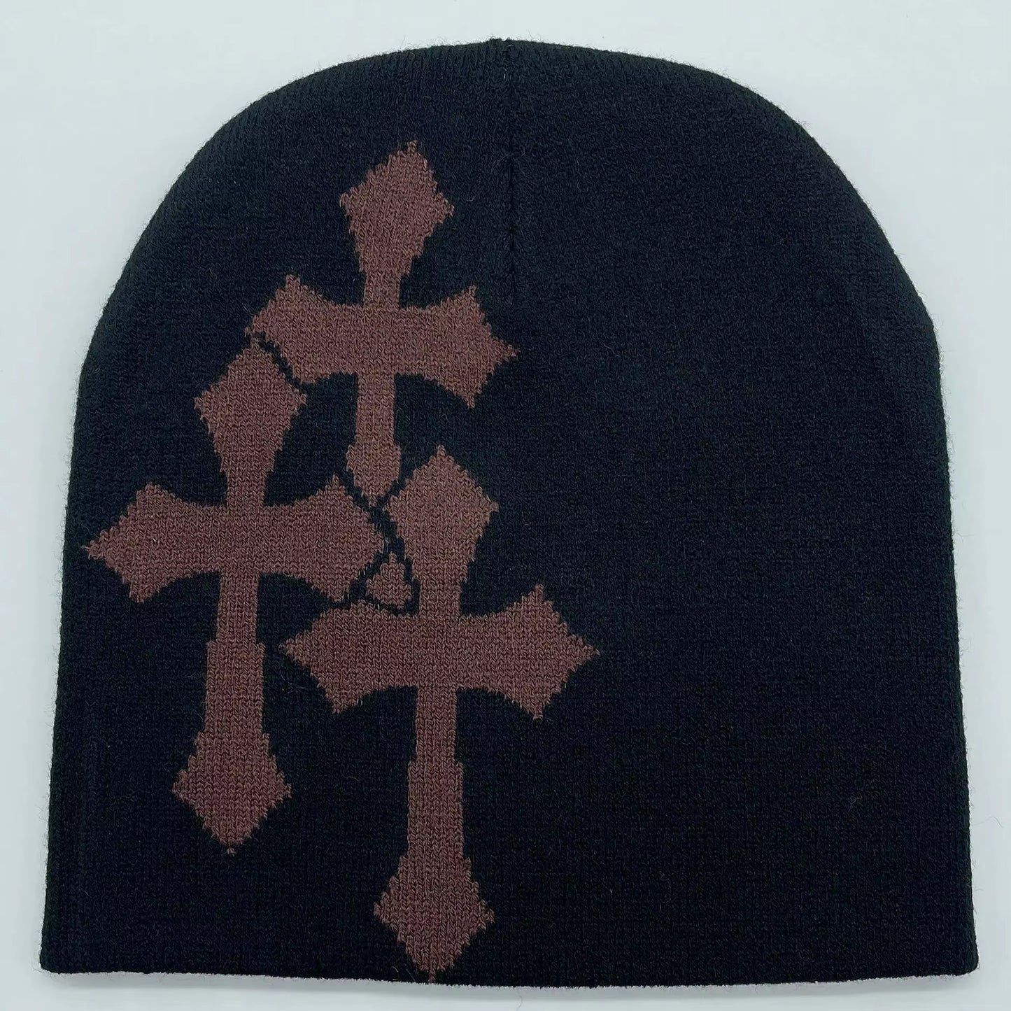 1PC New Millennium Cross Hacquard Knitted Hat Autumn Winter Keep Warm Popular Hip Hop Beanie Street Fashion Outdoor Cold Cap