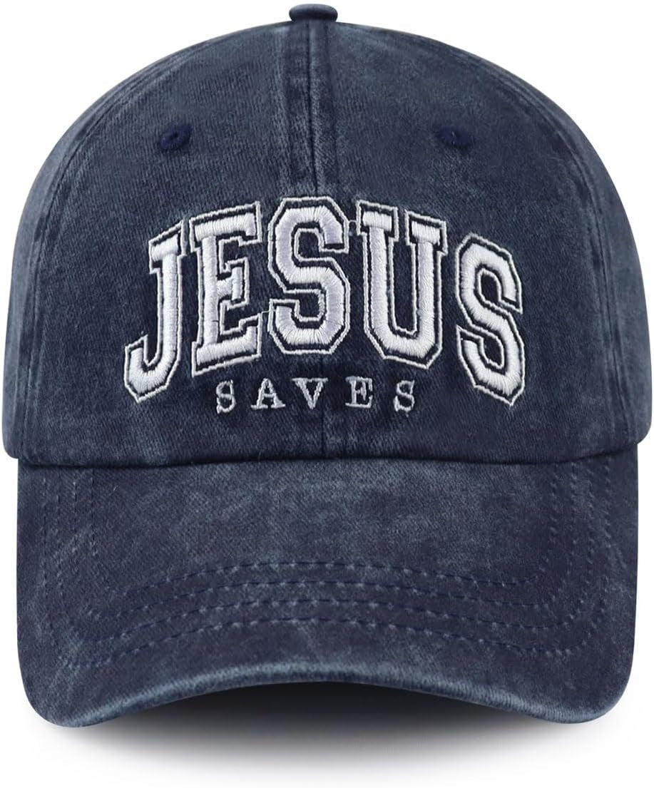 Jesus Saves Hats for Men Women, Funny Adjustable Cotton Christian Baseball Cap