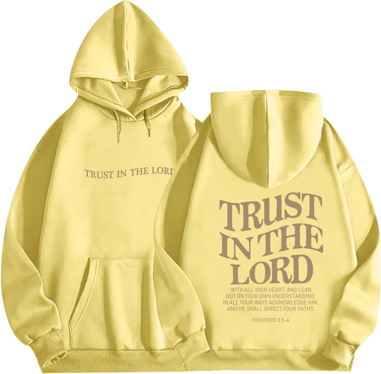 Trust in the Lord Graphic Hoodies Christian Faith Sweatshirts for Women Bible Verse Religious Hoodie Pullover Tops