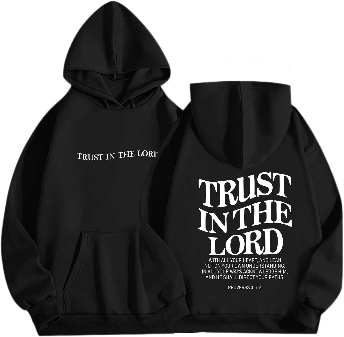 Trust in the Lord Graphic Hoodies Christian Faith Sweatshirts for Women Bible Verse Religious Hoodie Pullover Tops