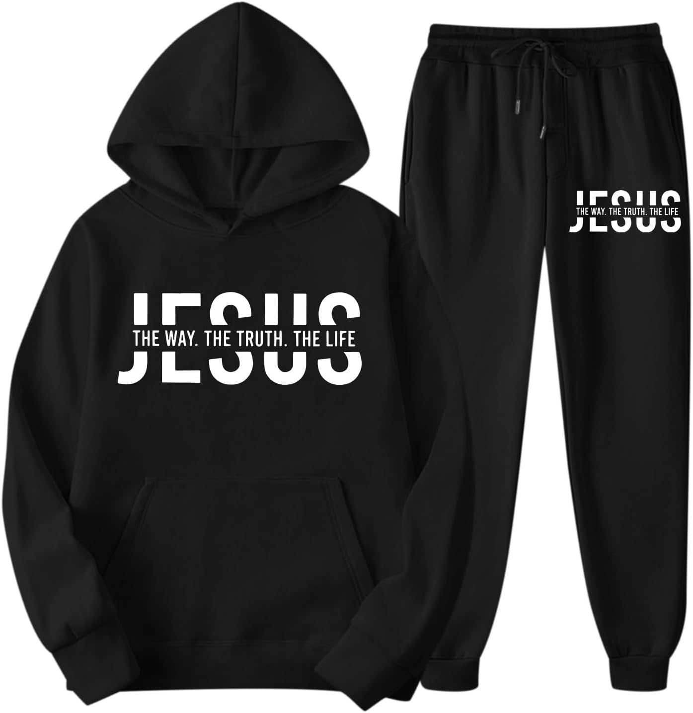Women'S 2 Piece Christian Sweatsuit Outfits Gym Sports Long Sleeve Jesus Sweatsuits Sets Pant Warm Gym Activewear Set