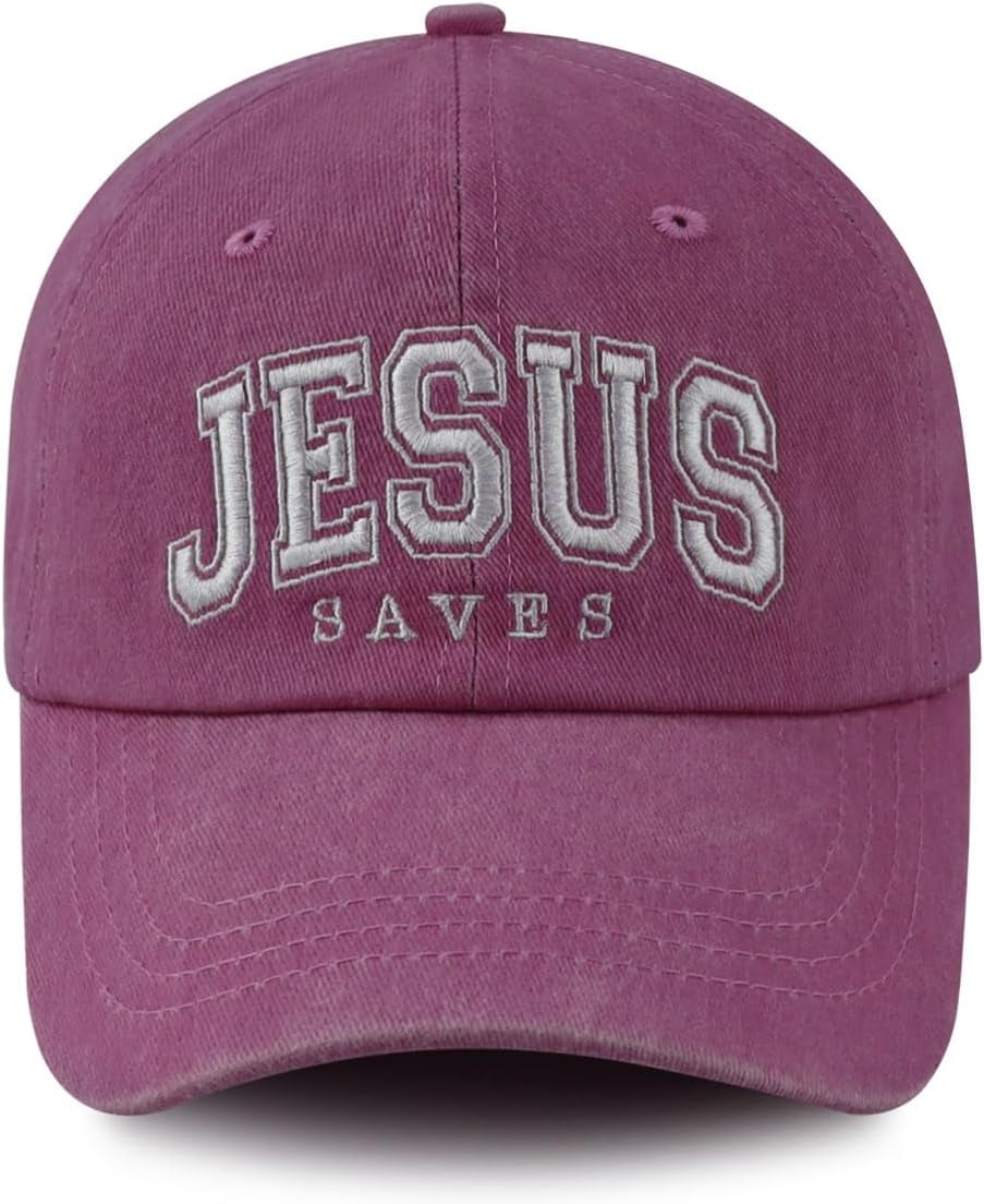 Jesus Saves Hats for Men Women, Funny Adjustable Cotton Christian Baseball Cap