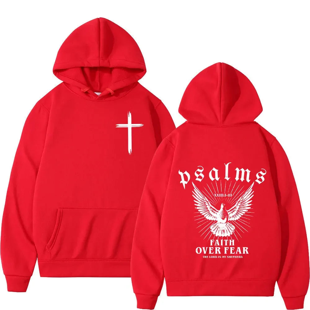 Christian Jesus Faith over Fear Bible Verse Hoodies Men'S Women High Quality Sweatshirts Fashion Vintage Pullovers Streetwear
