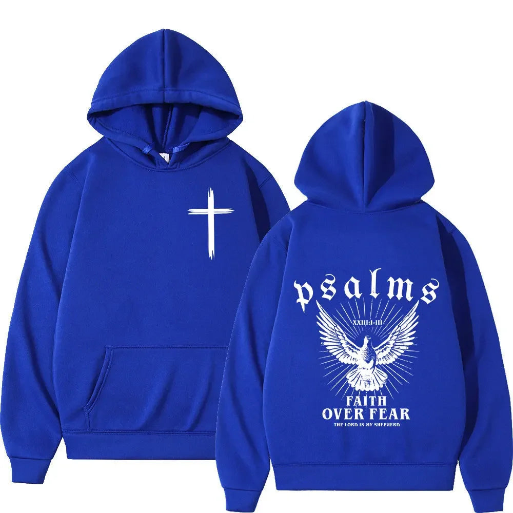Christian Jesus Faith over Fear Bible Verse Hoodies Men'S Women High Quality Sweatshirts Fashion Vintage Pullovers Streetwear