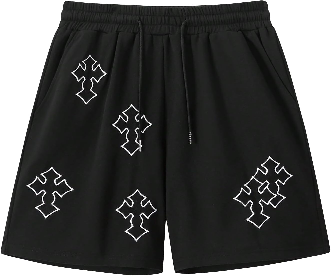 Men'S Cross Graphic Workout Running Shorts Goth Drawstring Waist Cool Track Shorts