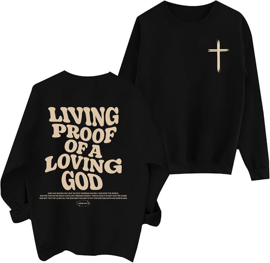 Christian Sweatshirts for Women Jesus Faith Pullover Bible Verse Inspirational Long Sleeve Graphic Shirt