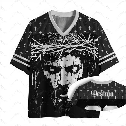 2025 Praying Christian Jesus Pattern Printed Street Wear T-Shirt Summer Men'S Fashion Hip Hop Casual Jersey Short Sleeve T2K Top