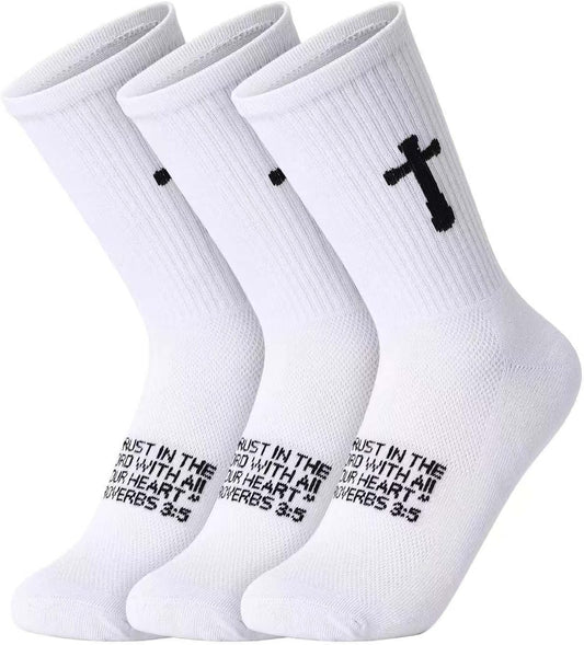 3 Pairs Christian Socks Prayer Socks Birthday Gifts for Dad,Men Husband Grandp Fathers Day Christmas