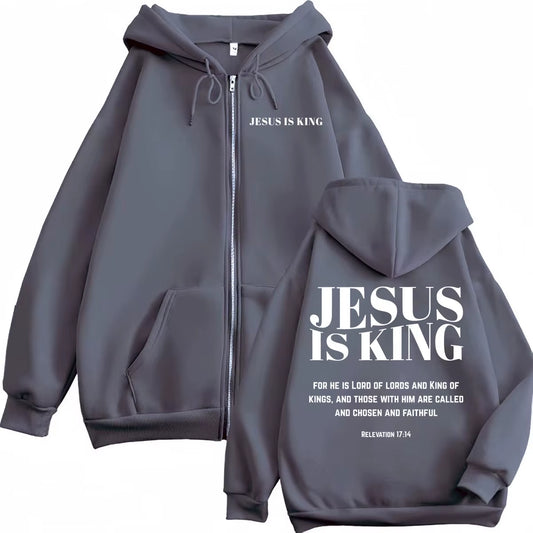 "JESUS IS KING" ZIP-UP
